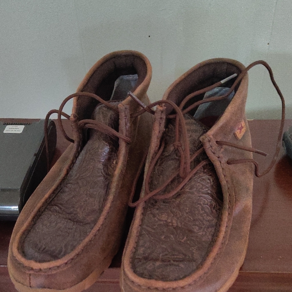 Twisted X Brown Suede Moc-Toe Flats
